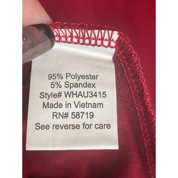 NY Collection Womens Regular Fit Crew Neck Lace-Up Blouse 3/4 Sleeve Size 3X Red - Picture 6 of 7